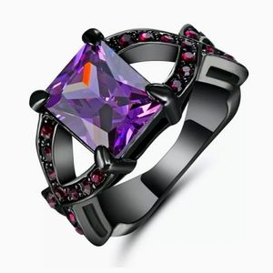 New Amethyst Black Gold Eternity Ring.